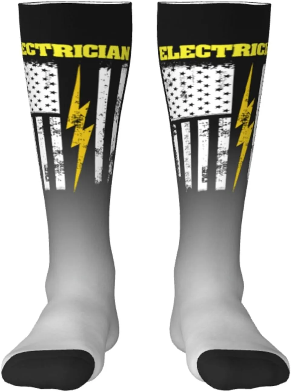 Electrician Usa Flag American Compression Socks For Women Men'S Fun Dress Socks - Funny Novelty Crew Socks
