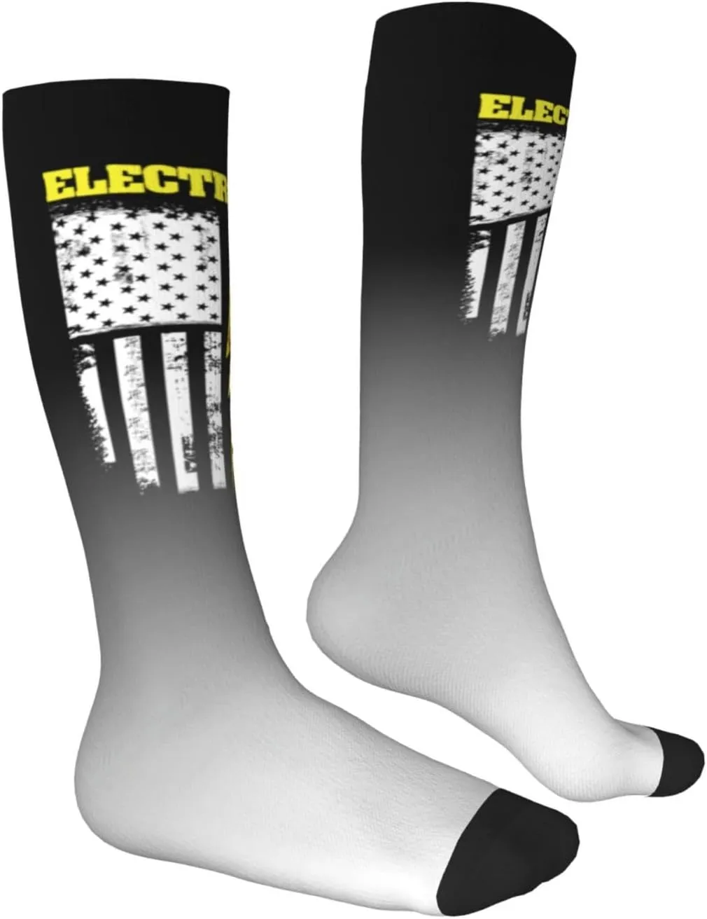 Electrician Usa Flag American Compression Socks For Women Men'S Fun Dress Socks - Funny Novelty Crew Socks