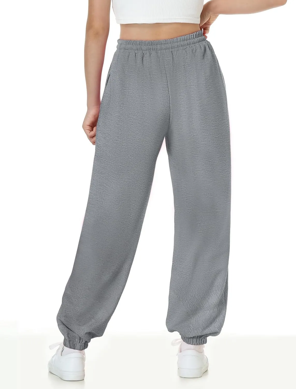 EXARUS 3 Pack Girls Sweatpants Letter Graphic Print with Pockets Sweat Pants High Waisted Cute Joggers 6-14Y