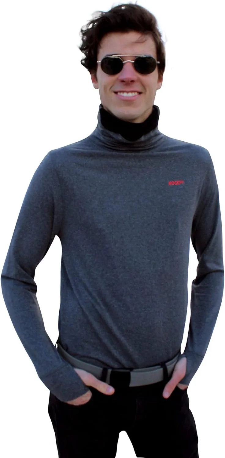 Face Mask Shirt - Mock Turtleneck (Gaiter-Neck Protection) Thermal Men & Women - Long Sleeve, High Coverage Base Layer