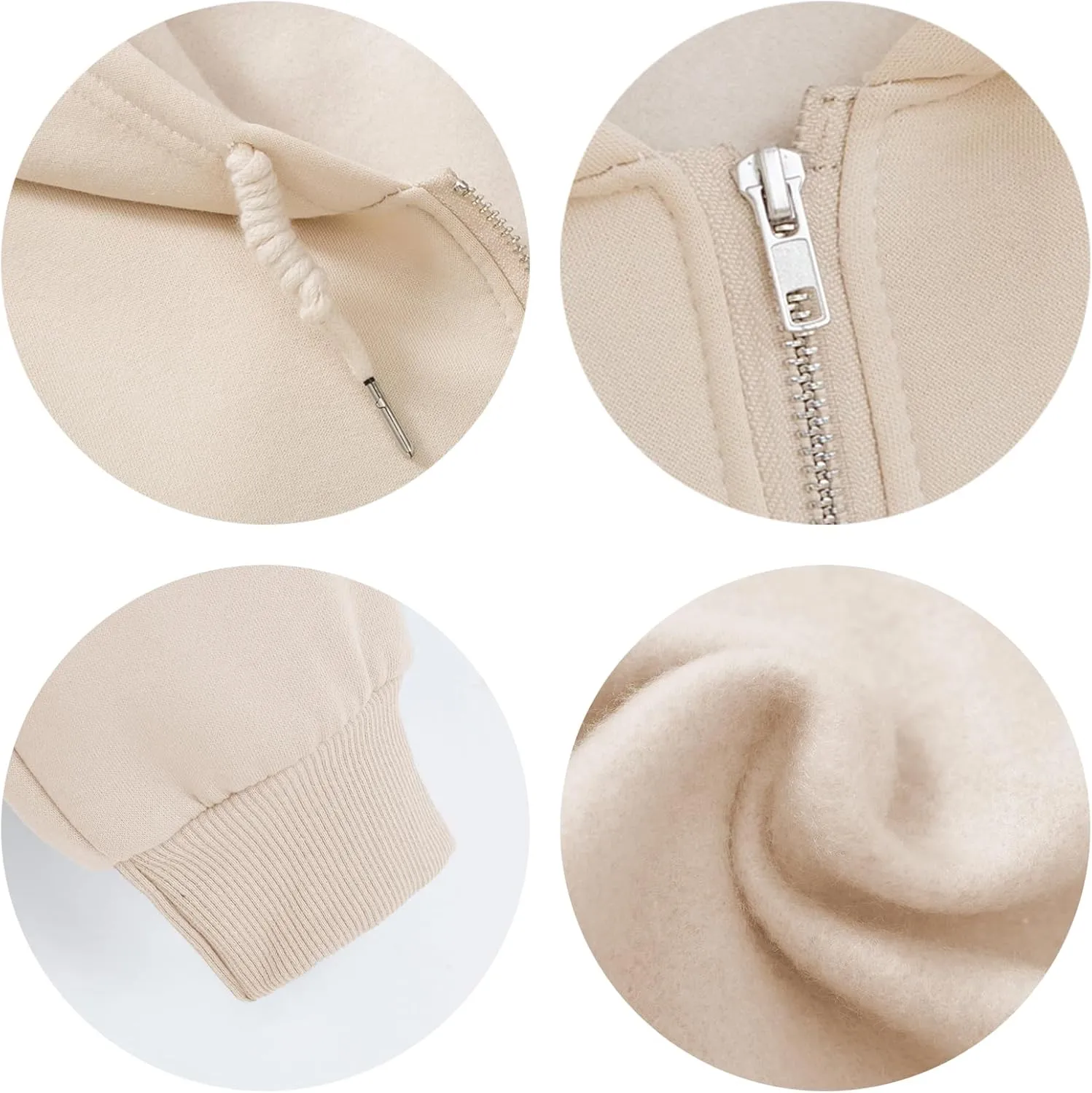 Fleece Cropped Zip Up Hoodie for Women Cute Drawstring Hooded Sweatshirts Casual Solid Crop Jacket Top with Pockets