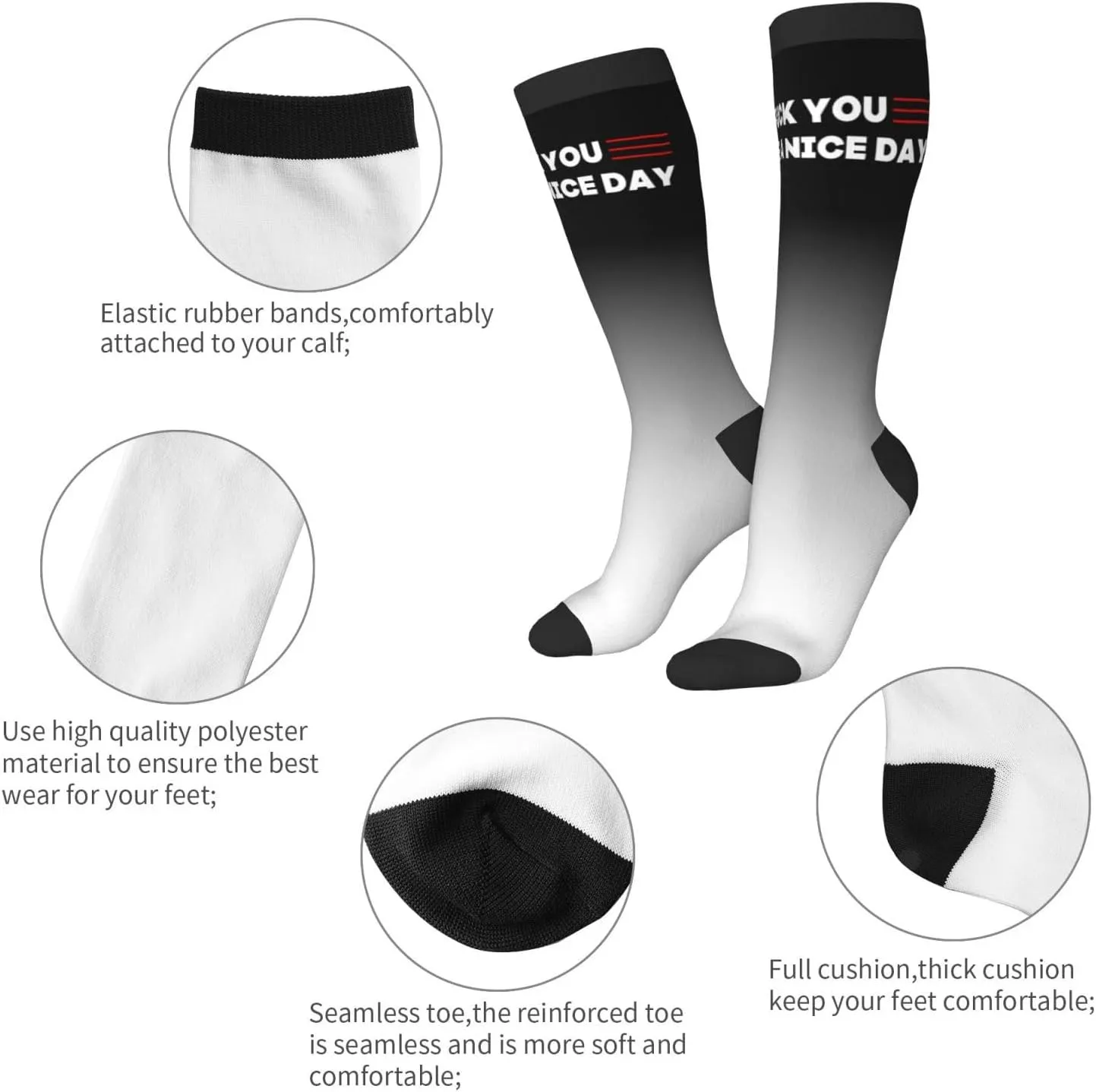 Fuck You Have A Nice Day Compression Socks For Women Men'S Fun Dress Socks - Funny Novelty Crew Socks