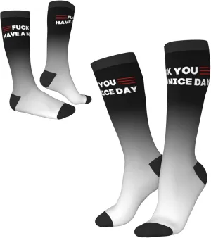 Fuck You Have A Nice Day Compression Socks For Women Men'S Fun Dress Socks - Funny Novelty Crew Socks