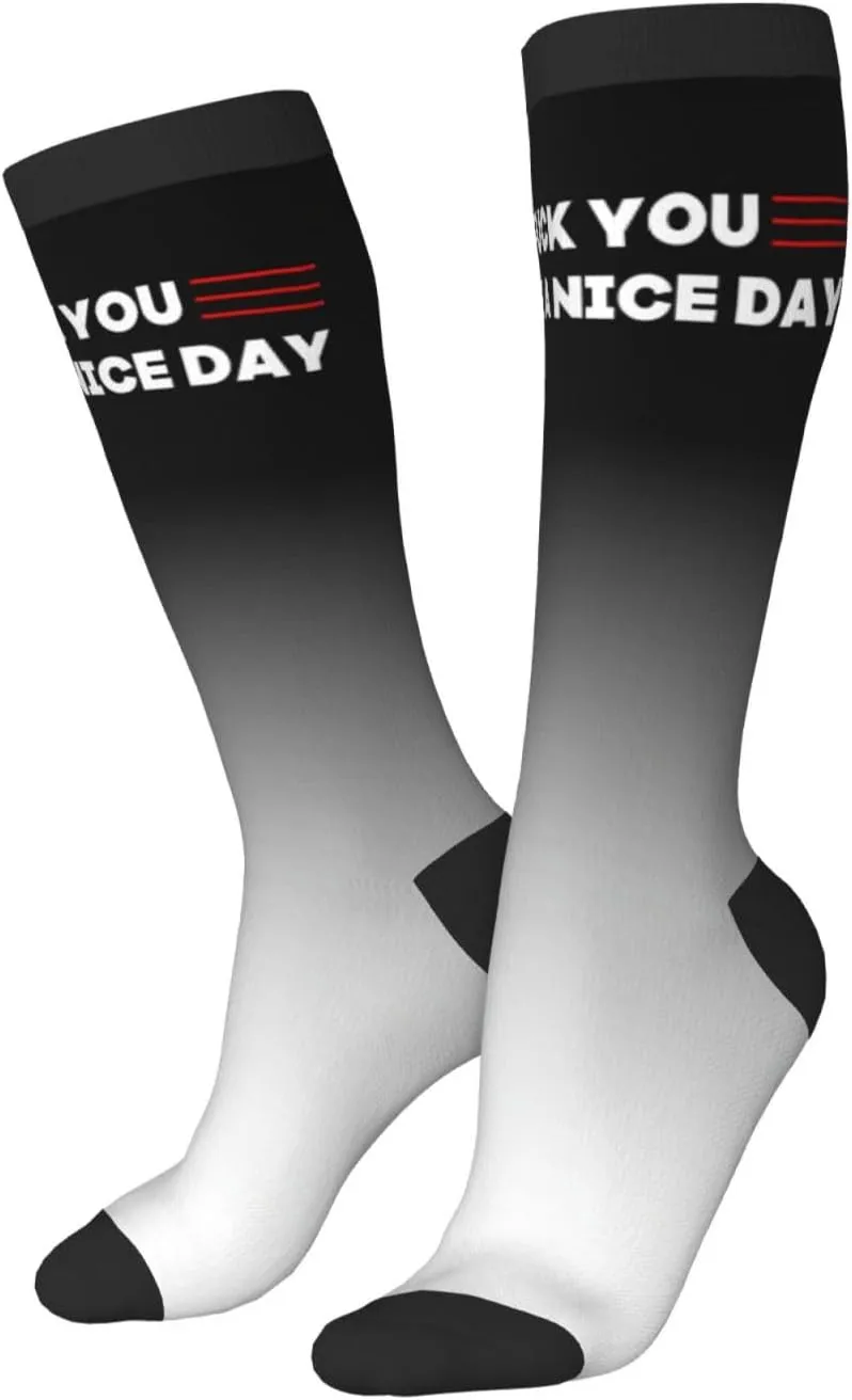 Fuck You Have A Nice Day Compression Socks For Women Men'S Fun Dress Socks - Funny Novelty Crew Socks