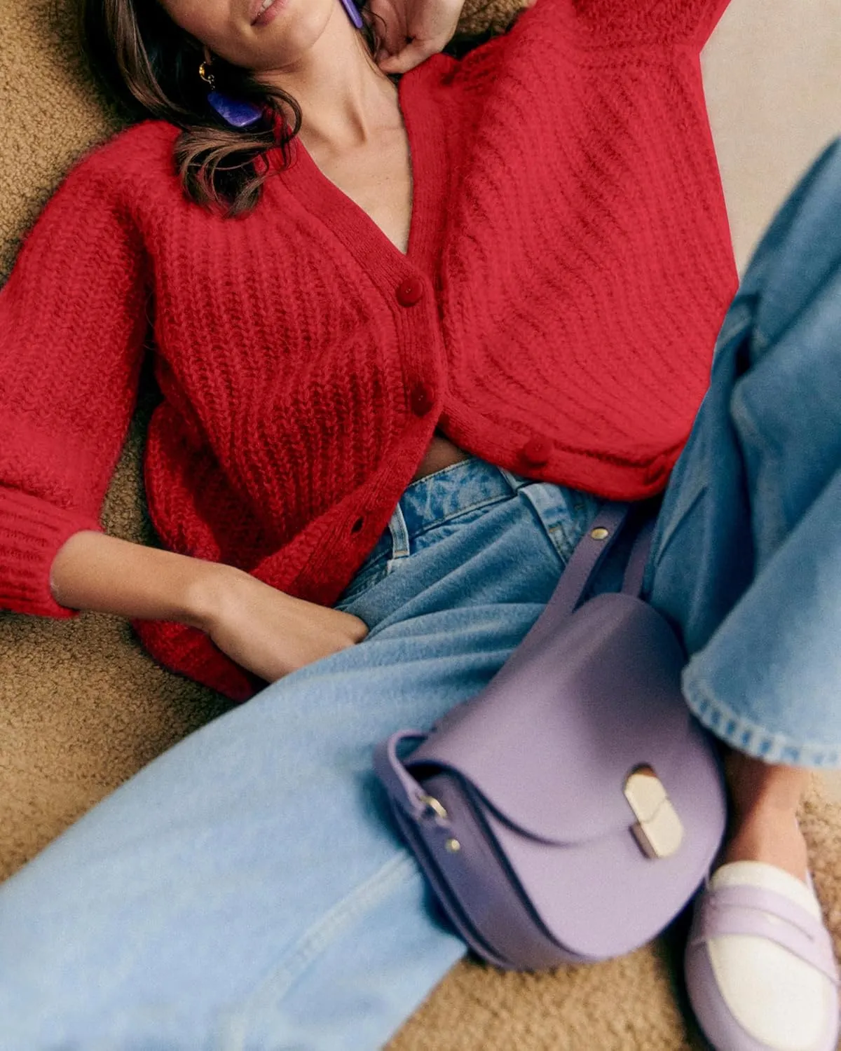 Gacaky Women's Cardigan Sweater Casual Long Sleeve V Neck Button Down Chunky Soft Knit Sweater Fall Open Front Loose Outwear