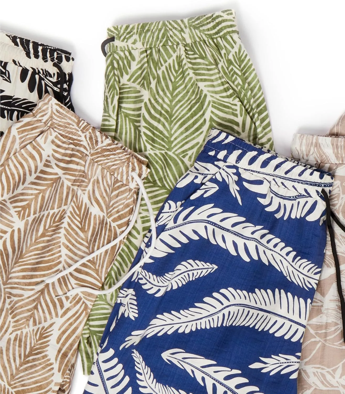 Hardaddy Men's Hawaiian Beach Shorts Lightweight Elastic Waist Lounge Pants for Travel & Sleep