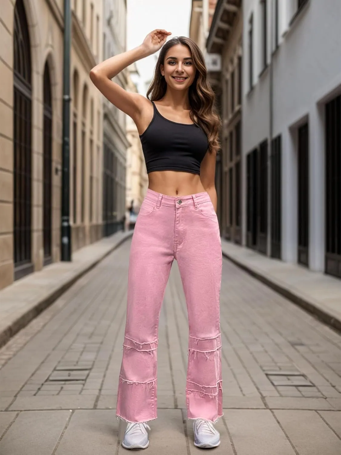High Waisted Flare Jeans for Women Skinny Flared Bootcut Denim Jegging Classic Stretch Curvy Bell Bottom Jeans