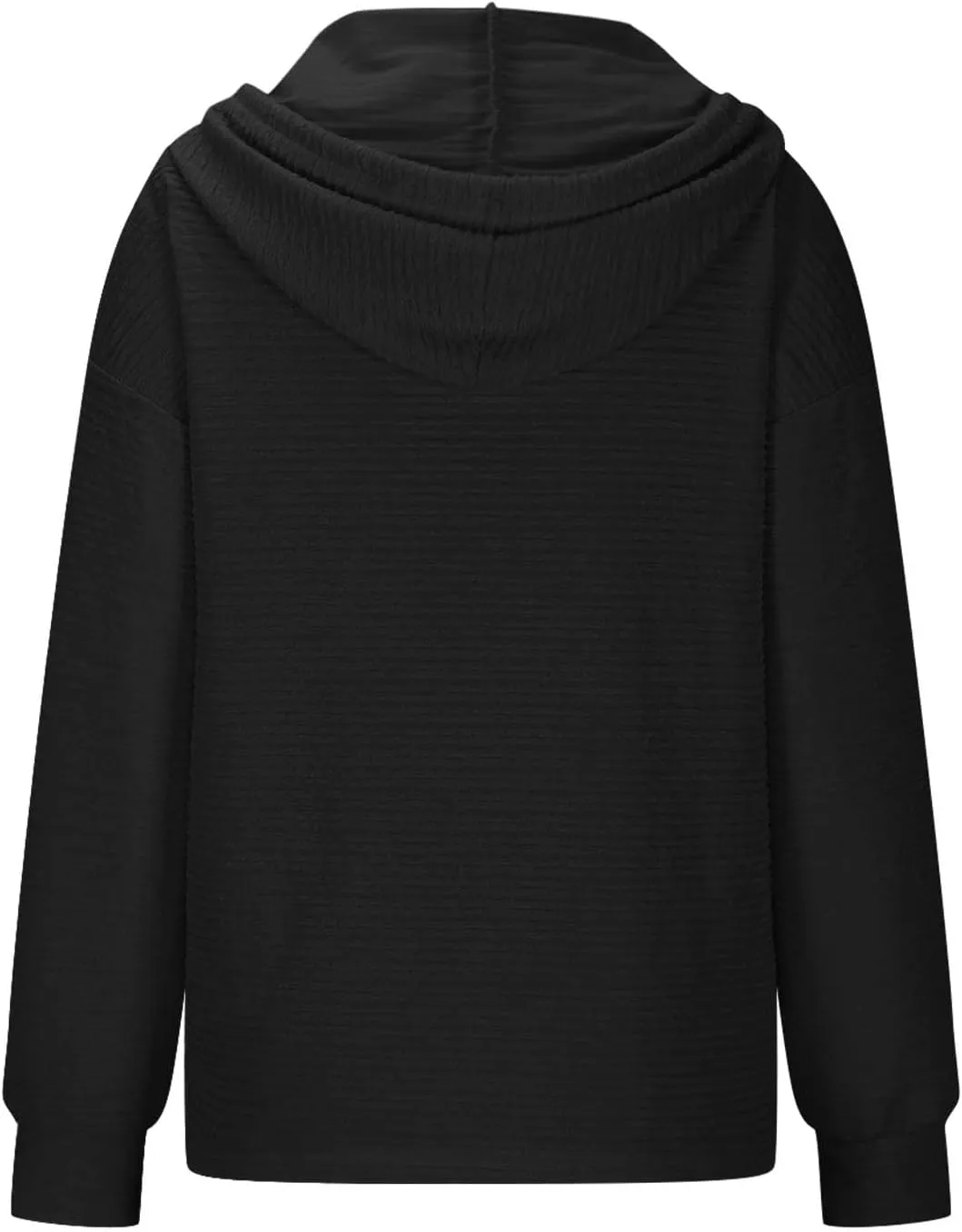 Hoodies for Women 2024 Fashion Fall V Neck Button Down Long Sleeve Casual Cute Hooded Sweatshirts Drawstring Tops