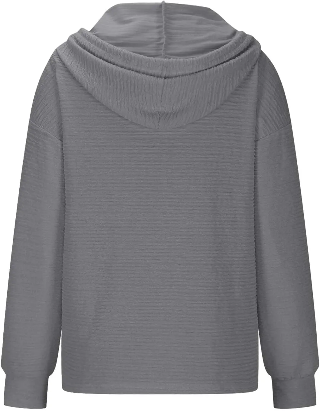 Hoodies for Women 2024 Fashion Fall V Neck Button Down Long Sleeve Casual Cute Hooded Sweatshirts Drawstring Tops