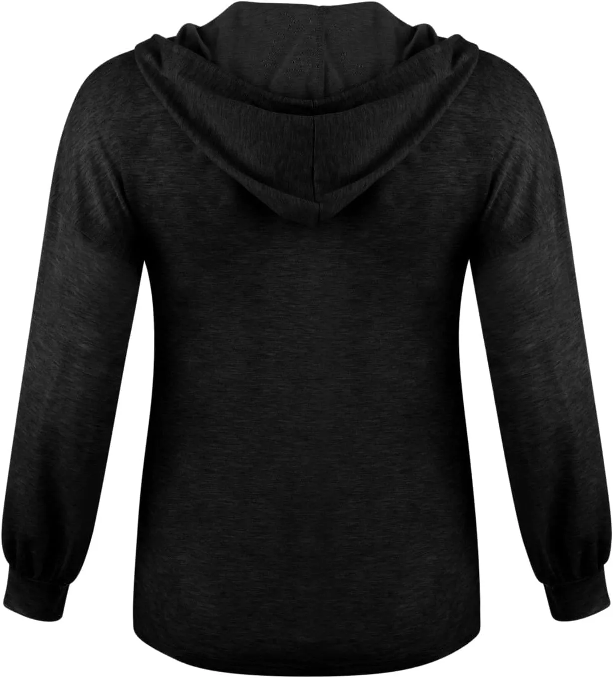 Hoodies for Women Drawstring Button V Neck Long Sleeve Casual Pullover Sweatshirt Hooded Office Work Fall Tops 2024