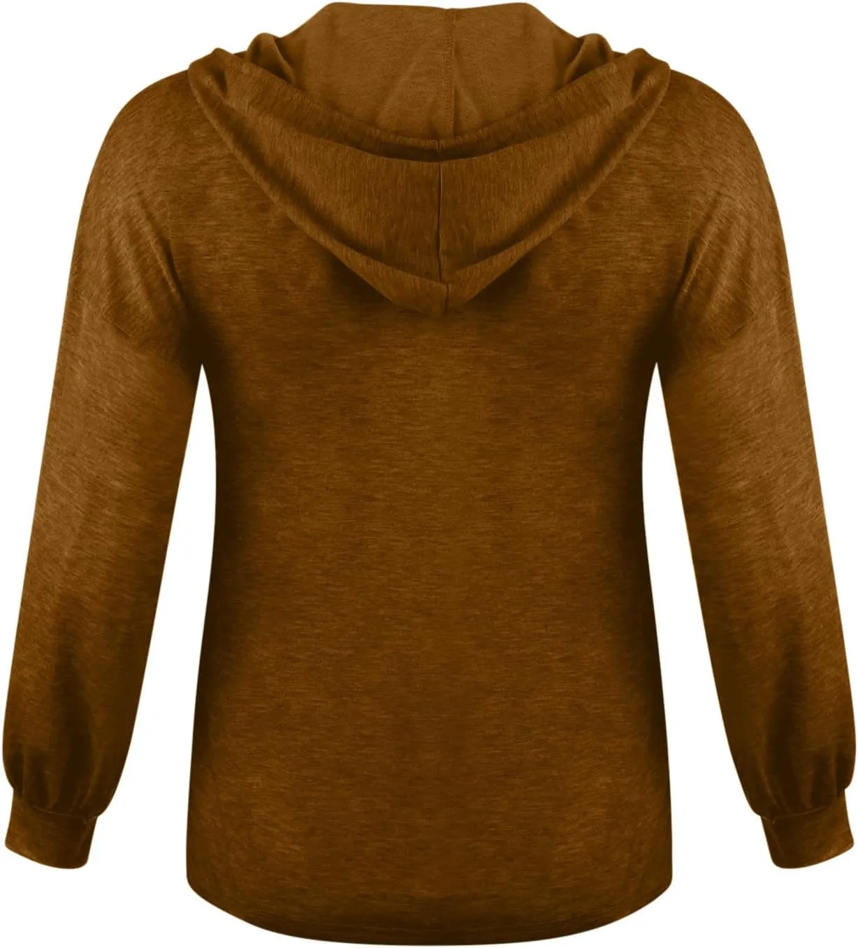 Hoodies for Women Drawstring Button V Neck Long Sleeve Casual Pullover Sweatshirt Hooded Office Work Fall Tops 2024