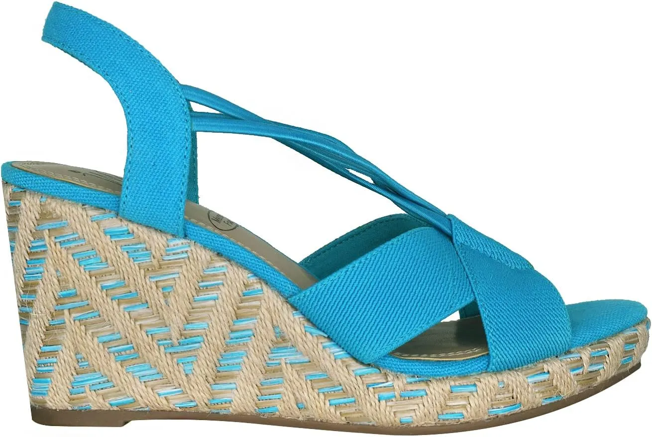 Impo Teshia Stretch Wedge Sandal with Memory Foam