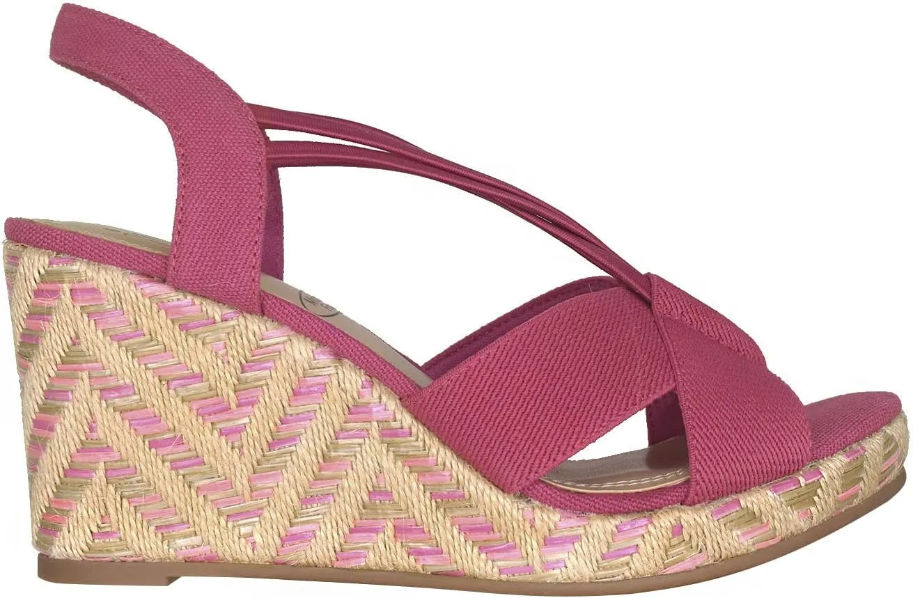 Impo Teshia Stretch Wedge Sandal with Memory Foam