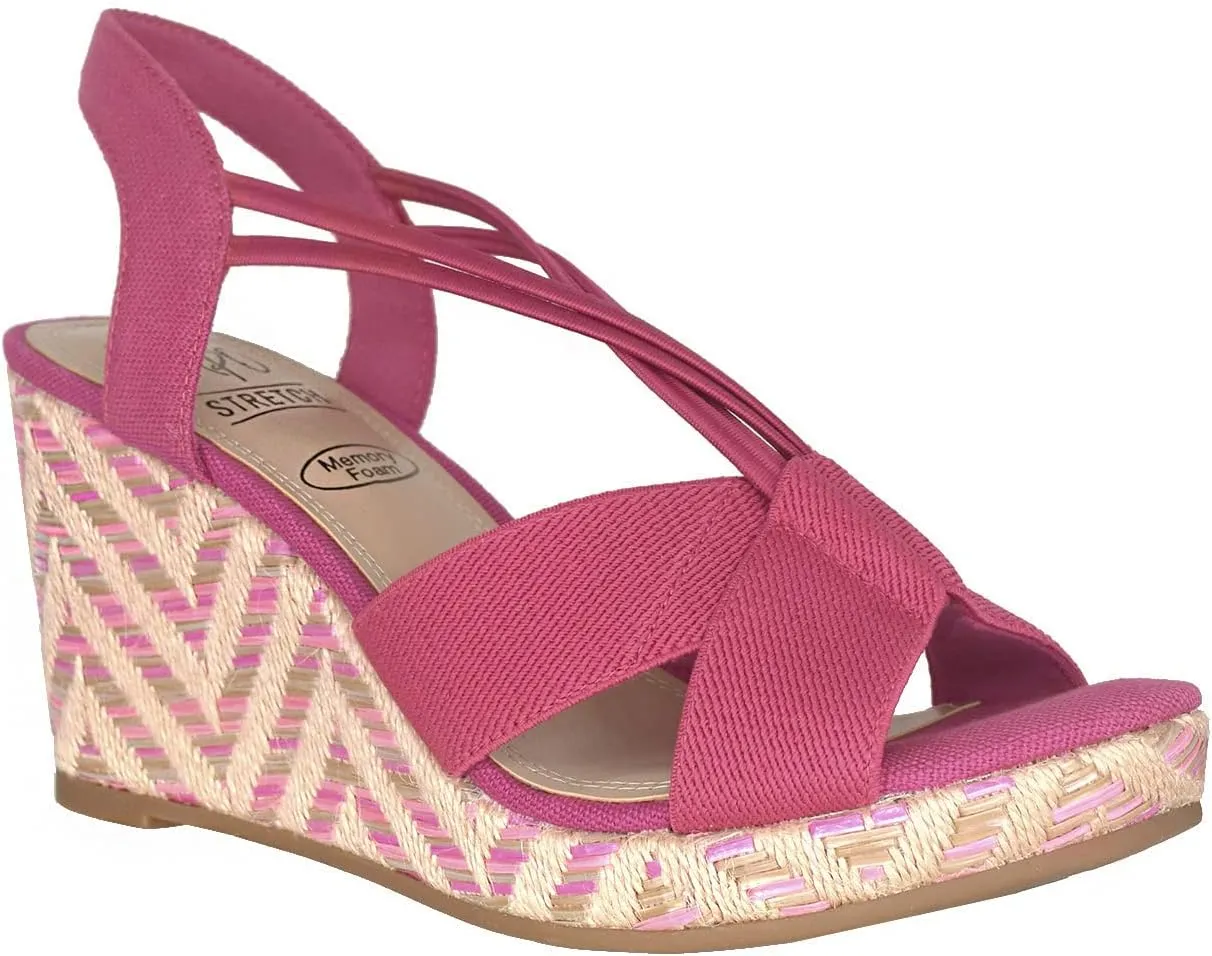 Impo Teshia Stretch Wedge Sandal with Memory Foam