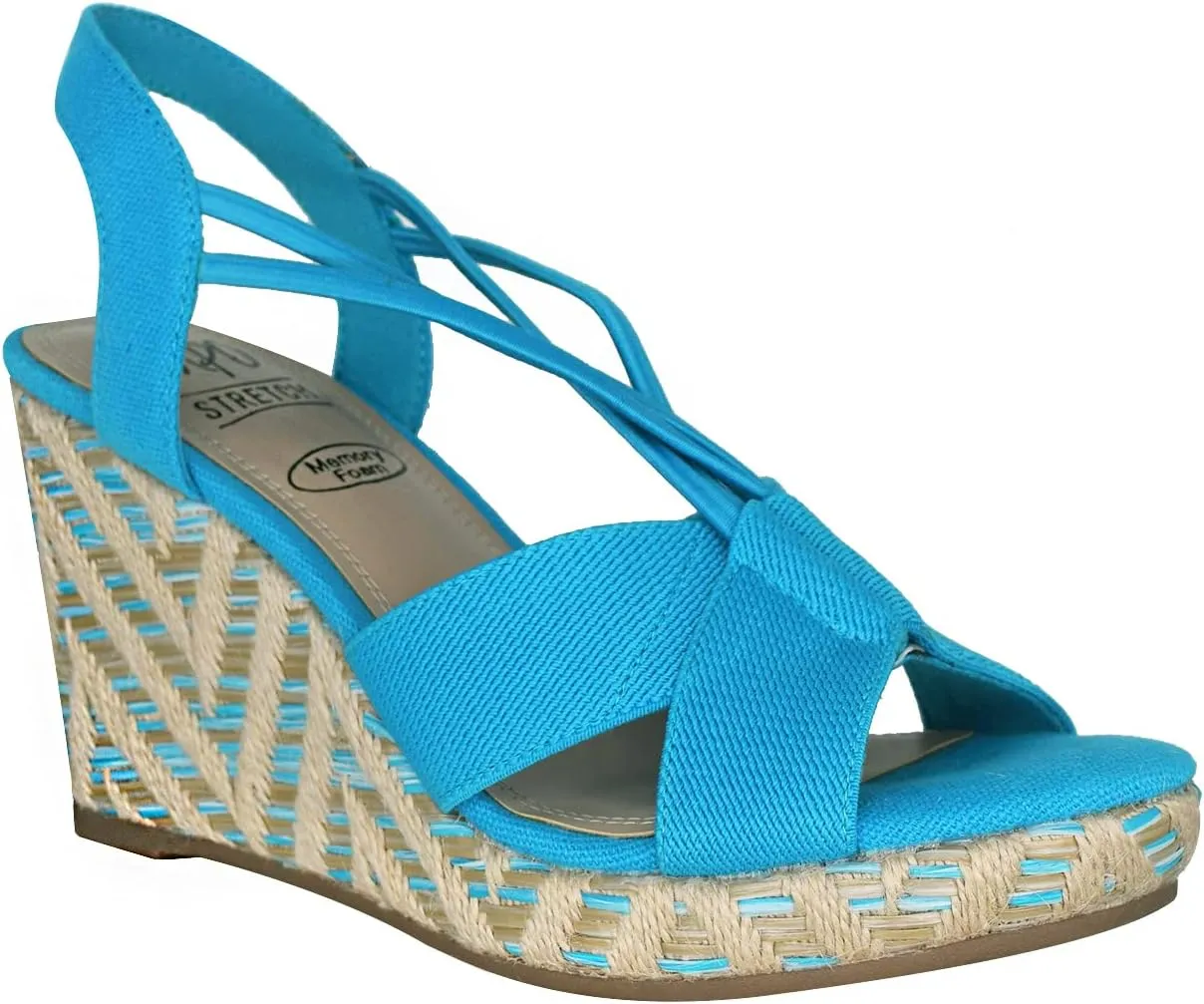 Impo Teshia Stretch Wedge Sandal with Memory Foam