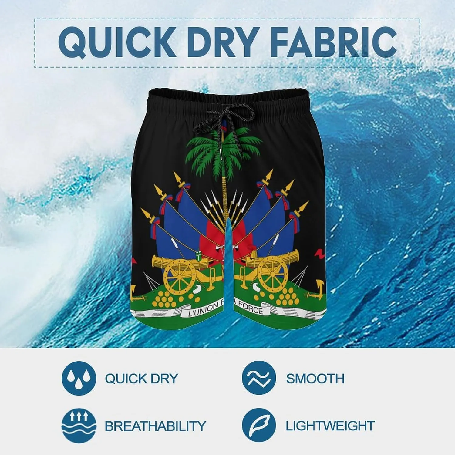 Jamaica Flag Mens Shorts Casual Classic Fit Workout Beach Shorts Quick Dry with Elastic Waist and Pockets