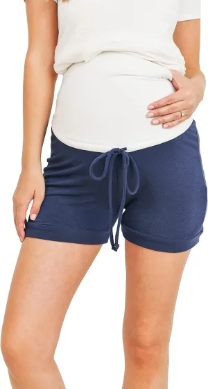 LaClef Womens Maternity Shorts Over Belly Pregnant Summer Causal Pants
