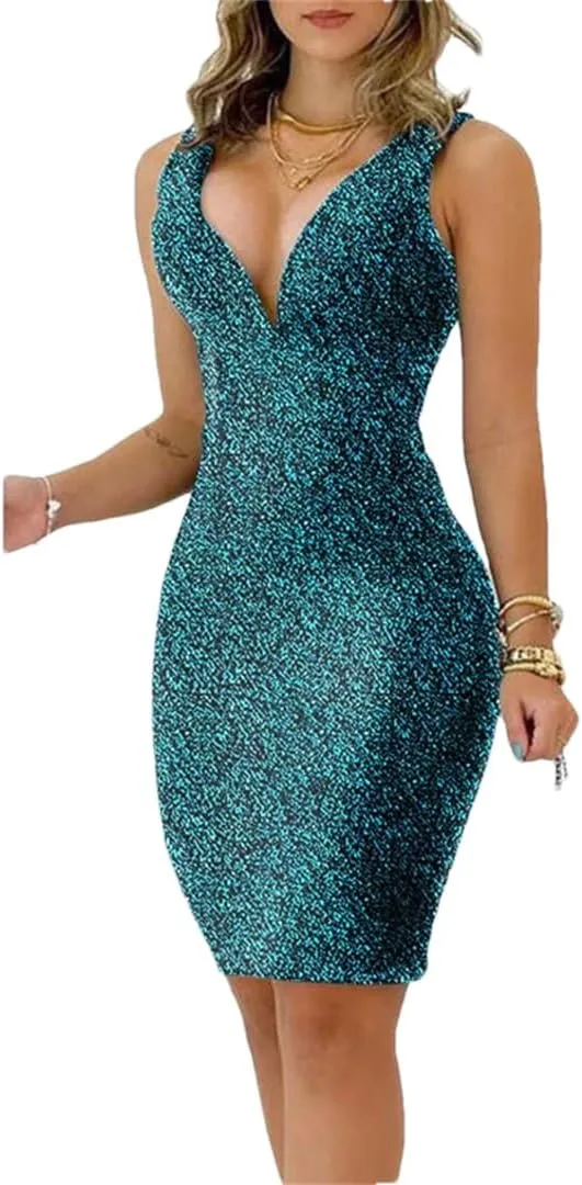 Ladies Gradient Sexy Dress Elegant V Neck Short Dress Women Sexy Party Dresses Summer Bodycon Dress