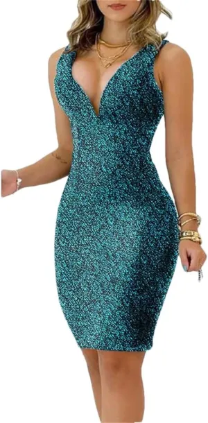Ladies Gradient Sexy Dress Elegant V Neck Short Dress Women Sexy Party Dresses Summer Bodycon Dress