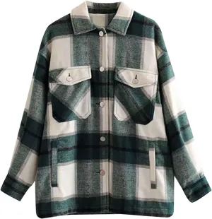 Ladies Loose Fit Tee Blouse With Chest Pockets Dressy Classic-Fit Blouse Top Soft Button Down Jacket Coats