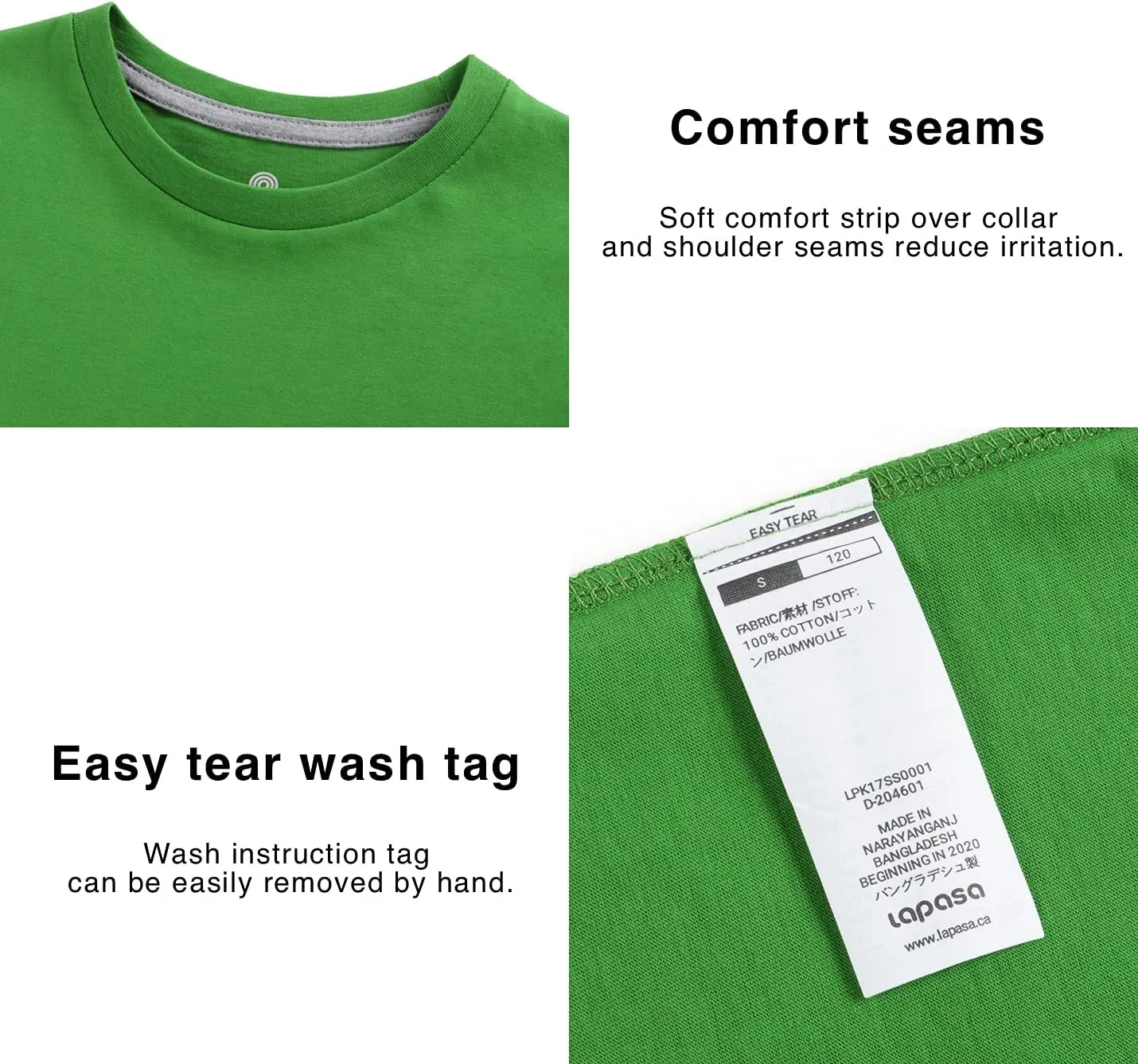 LAPASA Kids T-Shirts Short Sleeve (4 Pack) 100% Cotton Plain Top Tees Boy & Girl Unisex Toddler Children Tie Dye Summer K01