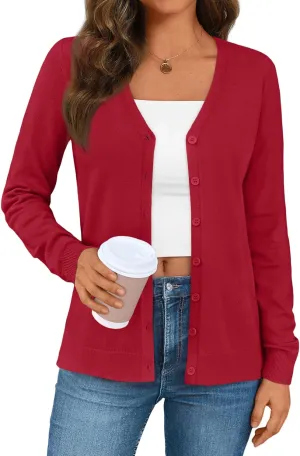 LILLUSORY Cardigan Sweaters for Women 2025 Trendy Summer Lightweight Cardigans Spring Sweater Button Down Shirts Outfits