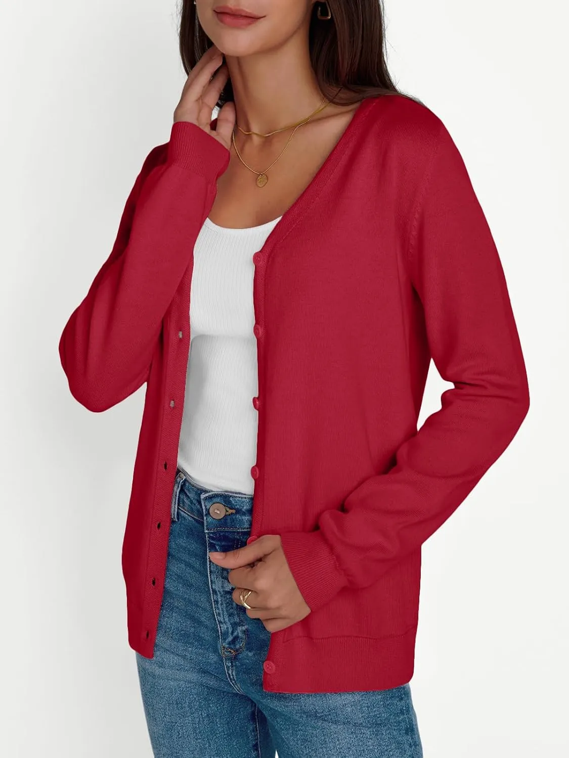 LILLUSORY Cardigan Sweaters for Women 2025 Trendy Summer Lightweight Cardigans Spring Sweater Button Down Shirts Outfits