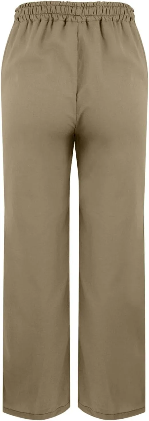 Linen Pants for Women 2025 Summer Drawstring Straight Leg Cropped Lounge Pant Casual Loose Lightweight Beach Trousers
