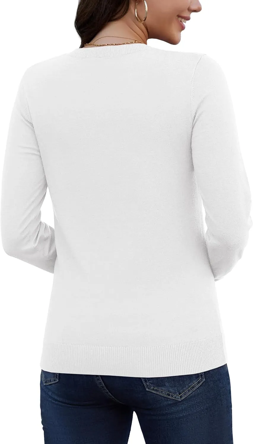 MAGCOMSEN Women's V Neck Sweater 2025 Spring Casual Long Sleeve Tops Knit Lightweight Pullover Sweaters Jumper