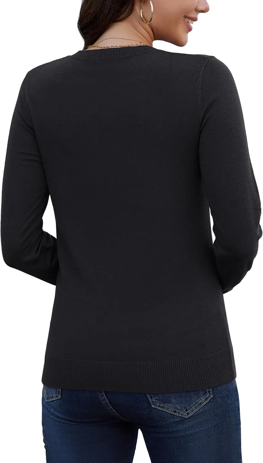 MAGCOMSEN Women's V Neck Sweater 2025 Spring Casual Long Sleeve Tops Knit Lightweight Pullover Sweaters Jumper