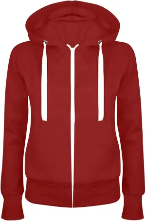 maisdgop Hoodies for Women Casual Solid Color Drawstring Pullover Fashion Zipper Fleece Sweater Coat Comfy Loose Slim Hoodie