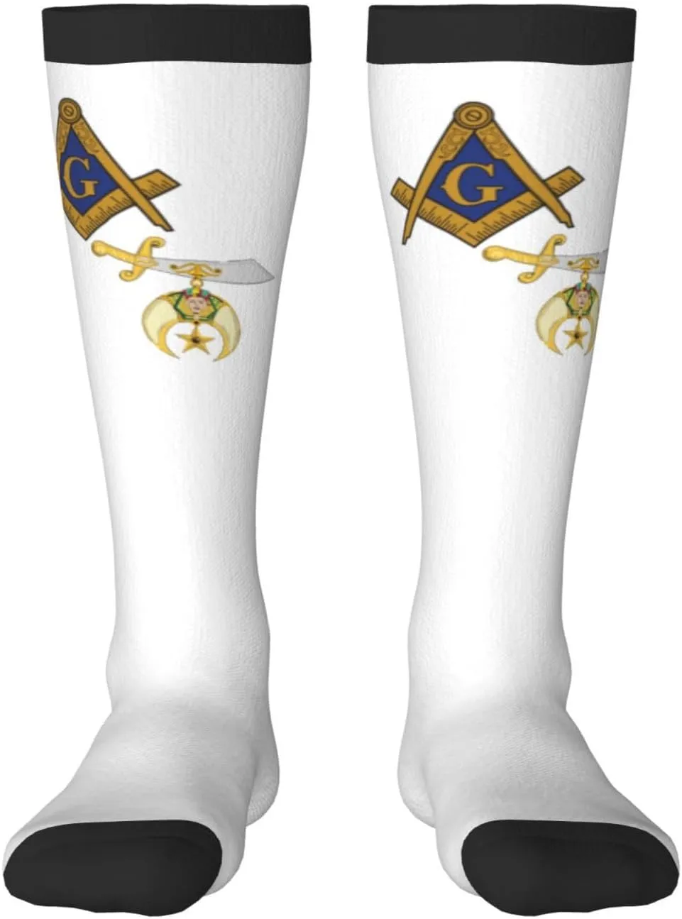 Mason Shriner Split Masonic Shrine Noble Gift Compression Socks For Women Men'S Fun Dress Socks Novelty Crew Socks