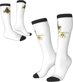 Mason Shriner Split Masonic Shrine Noble Gift Compression Socks For Women Men'S Fun Dress Socks Novelty Crew Socks