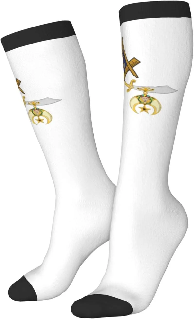 Mason Shriner Split Masonic Shrine Noble Gift Compression Socks For Women Men'S Fun Dress Socks Novelty Crew Socks