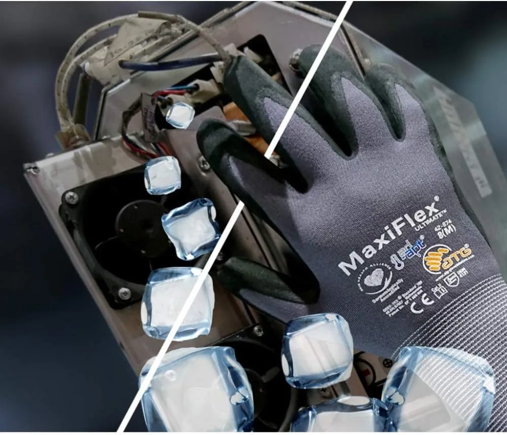 MaxiFlex 34-874 Micro-Foam Nitrile Coating - 360° Breathability - Excellent Grip and Abrasion Resistance