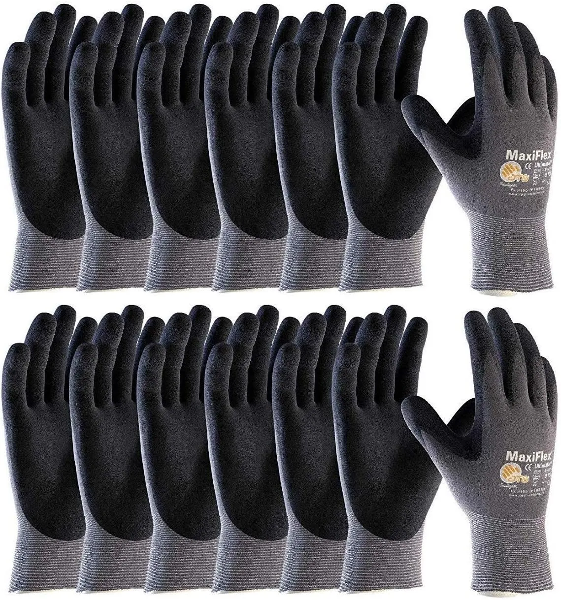MaxiFlex 34-874 Micro-Foam Nitrile Coating - 360° Breathability - Excellent Grip and Abrasion Resistance
