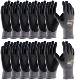 MaxiFlex 34-874 Work Gloves Nitrile MicroFoam Grip Palm and Fingers Excellent Grip and Abrasion Resistance