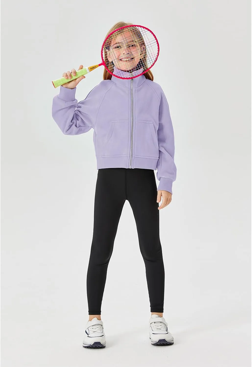 Meikulo Girls Zip Up Sweatshirt Kids Fashion Stand Collar Fleece Lined Jacket with Pockets 7-14 Years