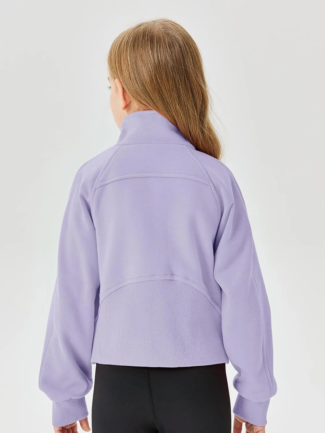 Meikulo Girls Zip Up Sweatshirt Kids Fashion Stand Collar Fleece Lined Jacket with Pockets 7-14 Years