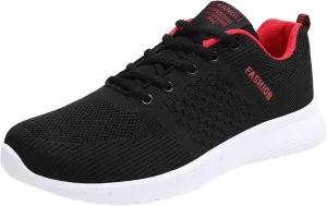 Men Sports Shoes Fashionable Color Matching Mesh Breathable and Comfortable Lace Up Flat Mens Sneaker Socks Shoes