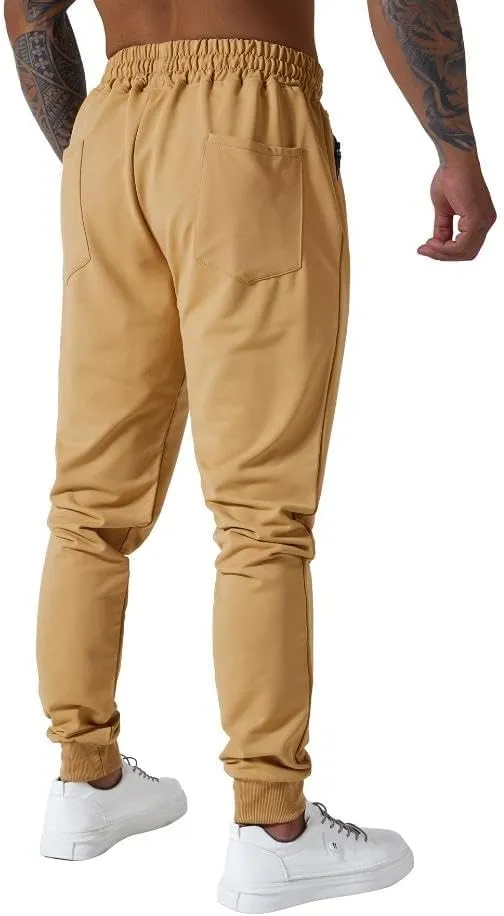 Mens Active Athletic Workout Jogger Sweatpants for Men with Zipper Pocket and Drawstring Size S-2XL