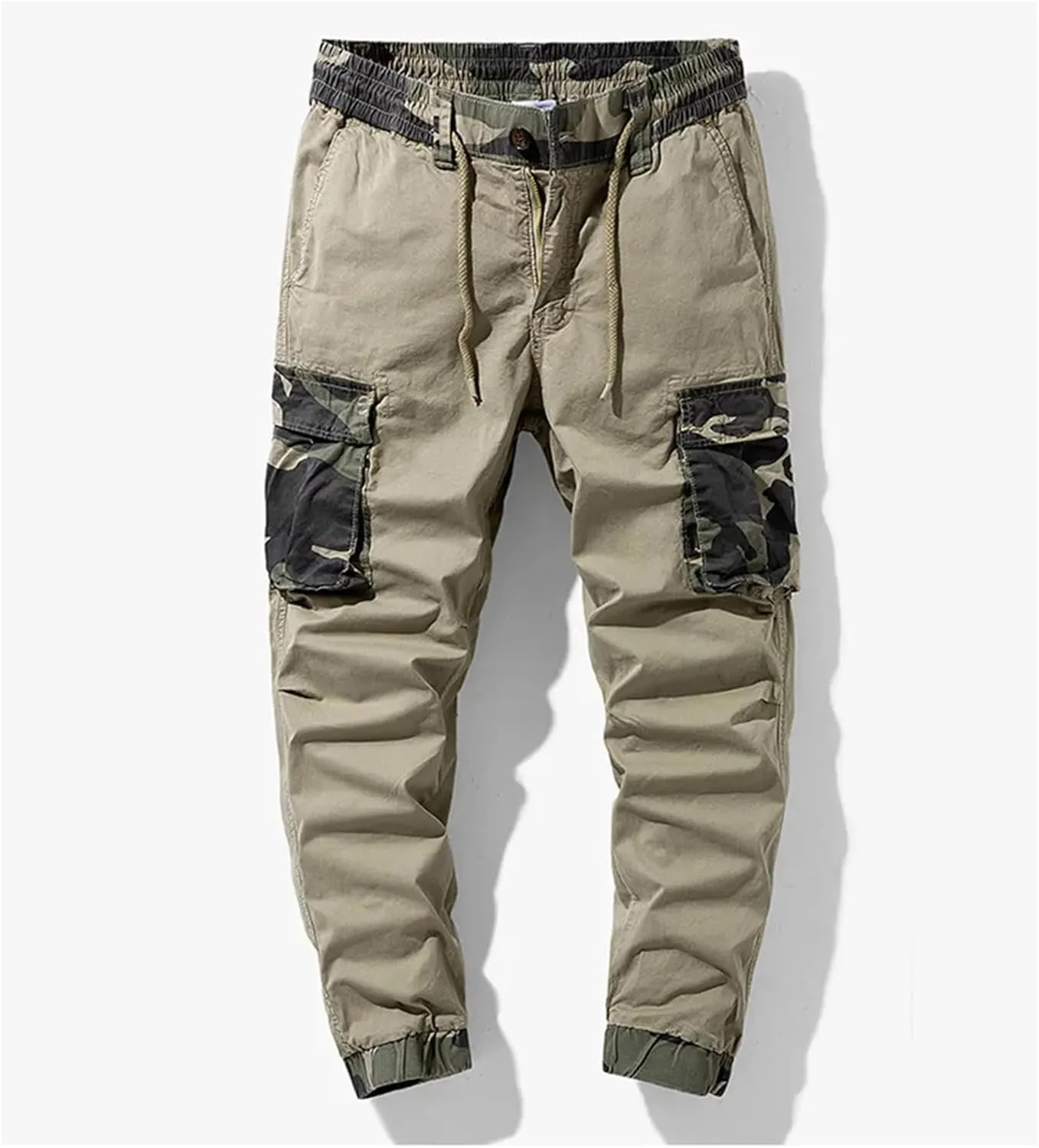 Mens Cargo Pants Multi Pocket Causal Pants Men Streetwear Joggers Camo1 Cotton Trousers Men Elastic Waist Pant