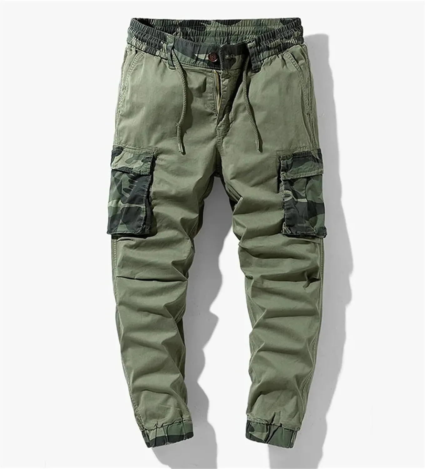 Mens Cargo Pants Multi Pocket Causal Pants Men Streetwear Joggers Camo1 Cotton Trousers Men Elastic Waist Pant