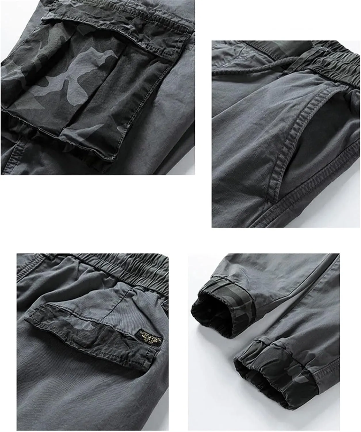 Mens Cargo Pants Multi Pocket Causal Pants Men Streetwear Joggers Camo1 Cotton Trousers Men Elastic Waist Pant