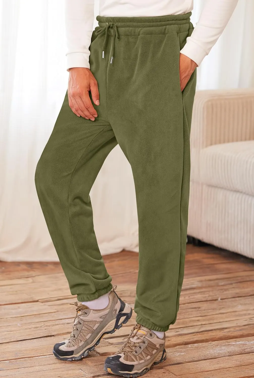Men's Fleece Lined Sherpa Sweatpants Active Running Joggers with Pockets (S-2XL)