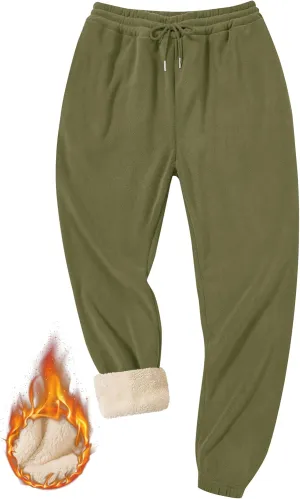 Men's Fleece Lined Sherpa Sweatpants Active Running Joggers with Pockets (S-2XL)