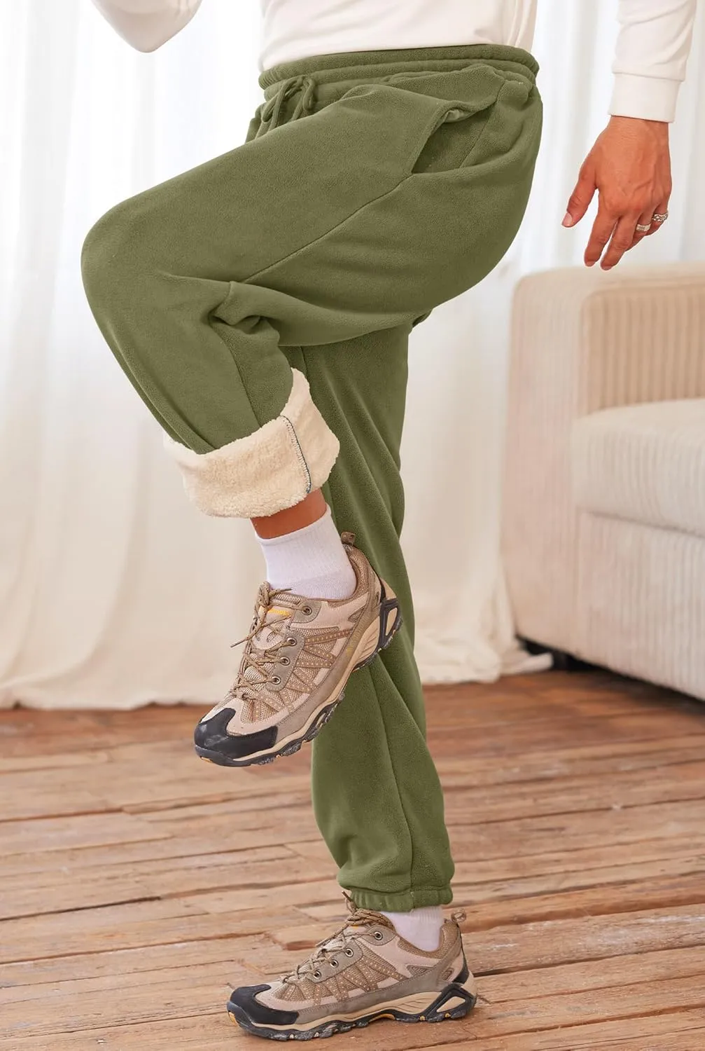 Men's Fleece Lined Sherpa Sweatpants Active Running Joggers with Pockets (S-2XL)