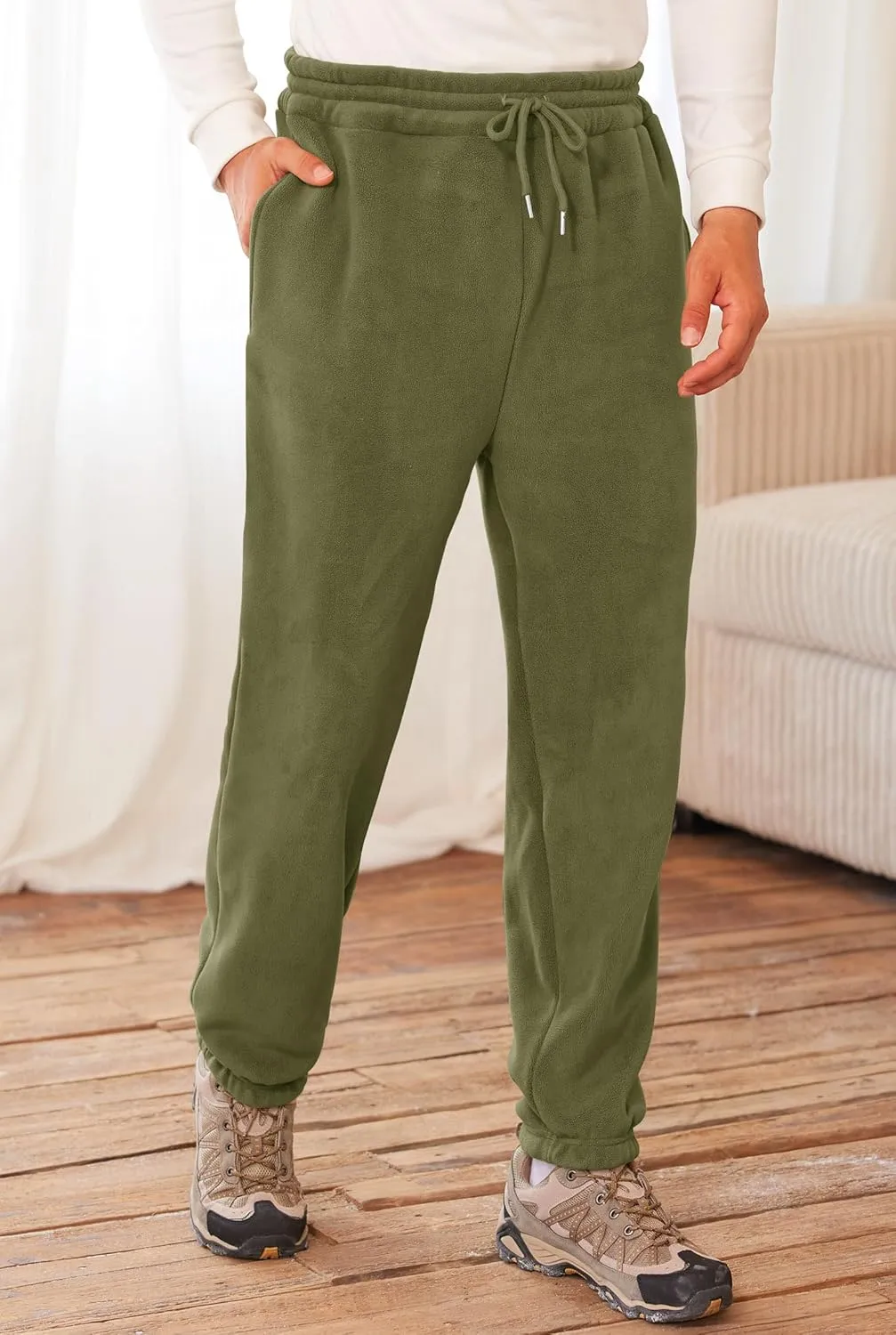 Men's Fleece Lined Sherpa Sweatpants Active Running Joggers with Pockets (S-2XL)