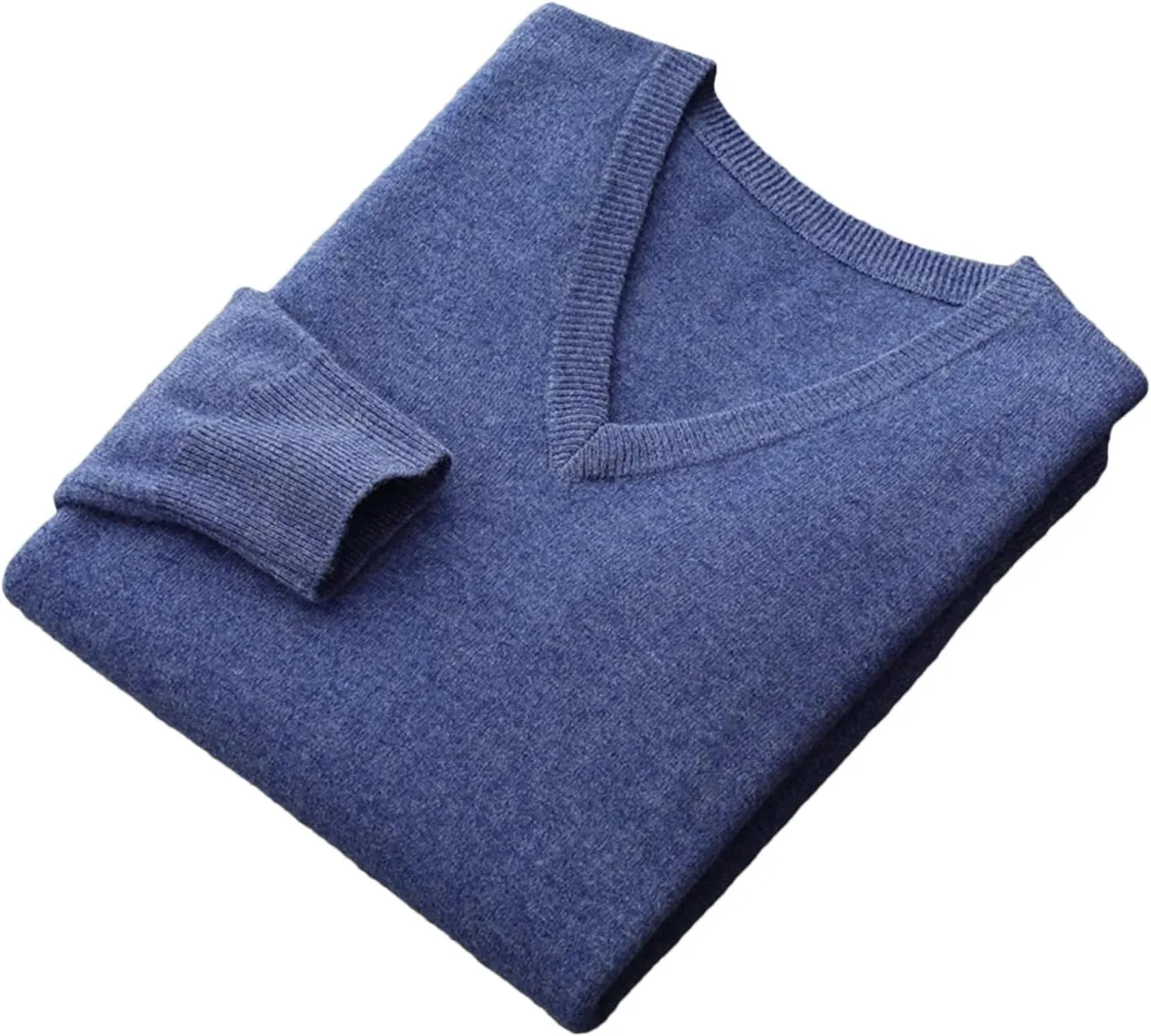 Men's Merino Wool Sweater V-Neck Pullover Top Autumn Winter Knitted Sweaters Casual Loose Jumper