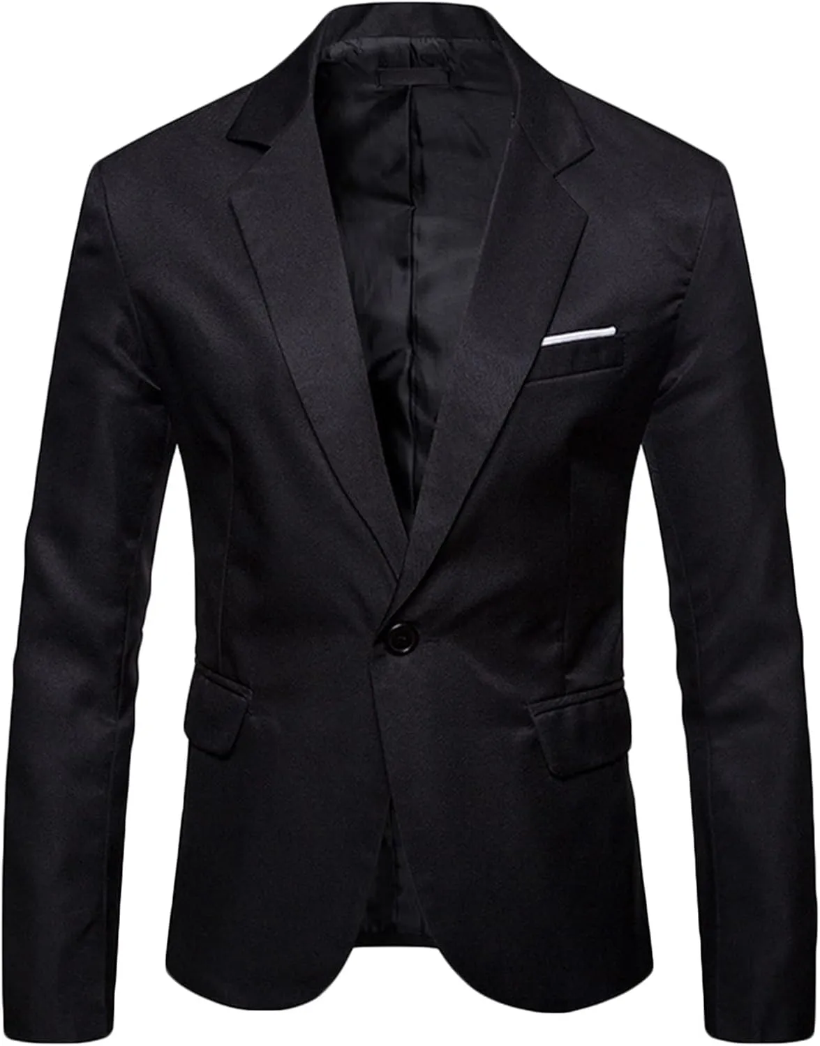 Men's Sport Coat Casual Notched Lapel Blazer Slim Fit Solid One Button Blazers Lightweight Daily Business Suit Jacket